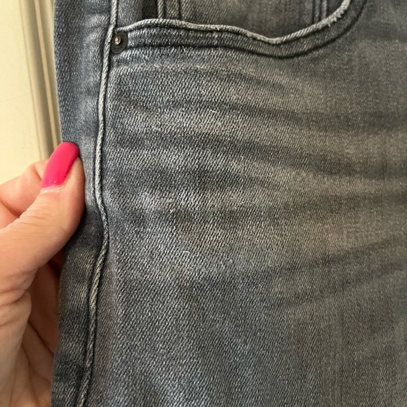 Hudson Los Angeles Charcoal Gray Straight Distressed Designer Jeans Size 30 - Picture 4 of 16